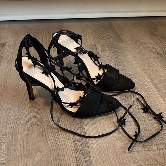 LOEFFLER RANDALL Arielle Strappy Star Suede Heeled Sandal Size 6B - Picture 4 of 10
